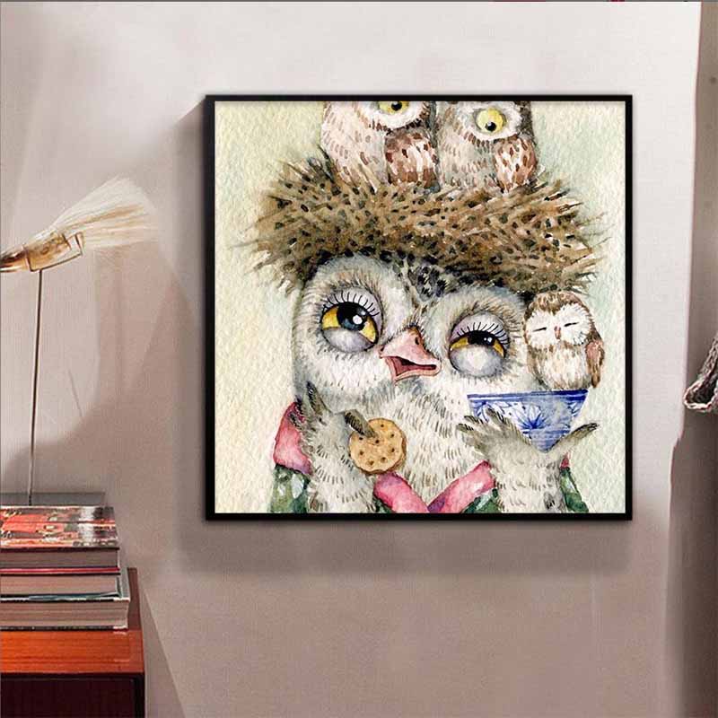 New Arrival 5D DIY Full Circle Diamond Painting "Cute Owl" Embroidery Cross Stitch Home Decor Gift