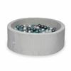 Dry Pool 110x40 Corduroy Gray 500 Balls: Transparent, Pearl, Silver, Metallic Turquoise