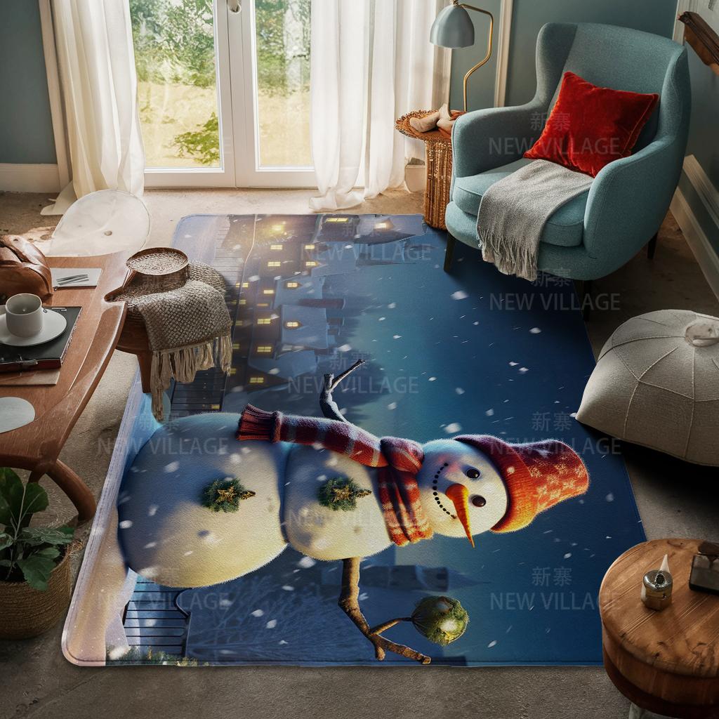 House Entrance Carpet Home Door Mat Living Room Bath Foot Bathroom Non-slip Water Absorption Rugs Bath Merry Christmas Winter