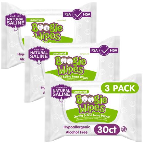 Boogie Wipes Нежный солевой раствор для заложенного носа Без запаха - 30 штук, от Boogie Wipes