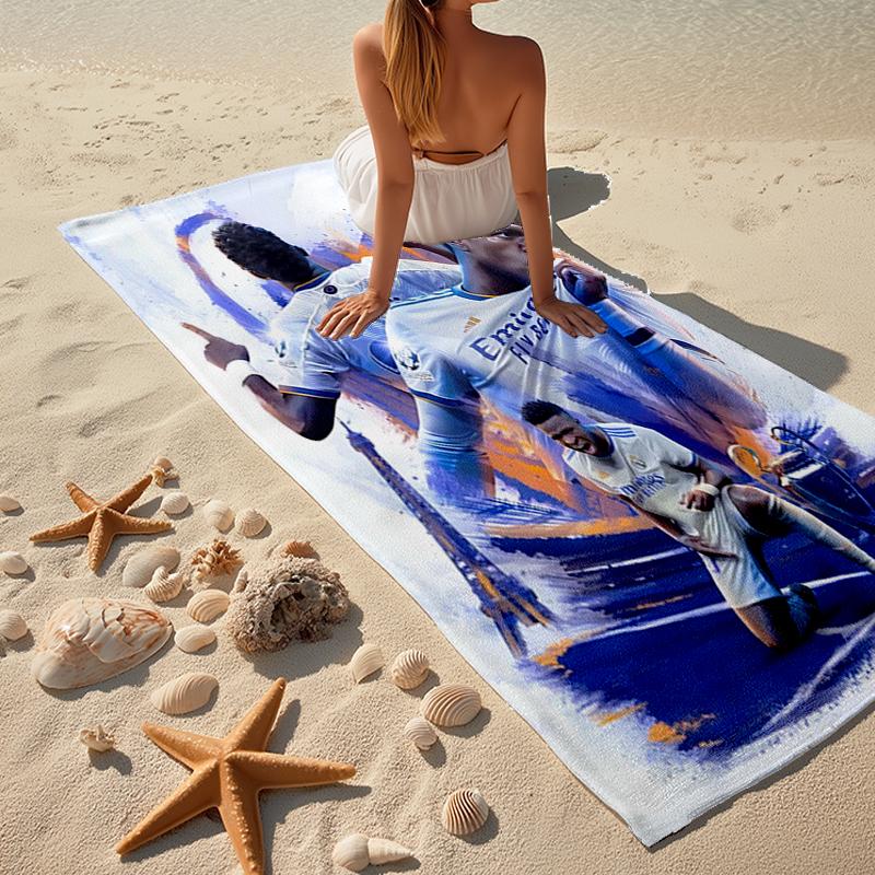 Vinicius Junior Fashion Beach Towel: Ideal for Summer Adventures Soft, absorbent and quick drying suitable for swimming and bathing