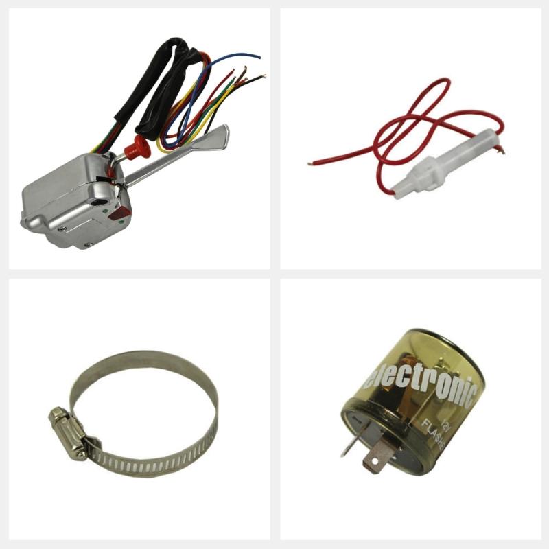 Auto Příslušenství Chromový 12V Univerzální Přepínač Směrových Světel Rat-Hot Rod s Blikačem Vysoká Kvalita Vhodné pro P021-TS-HL101