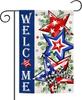 4th of July Garden ag Welcome 12x18 Inch Double Sided Patriotic American Stars and Stripes for 4th of July Independence Da