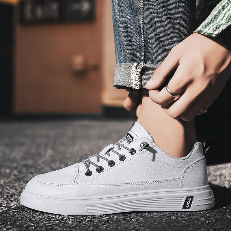 Weiße vulkanisierte Sportschuhe für Herren, einfarbig, rutschfest, abriebfest, Herrenschuhe, Business-Schuhe, Herren-Fahrschuhe