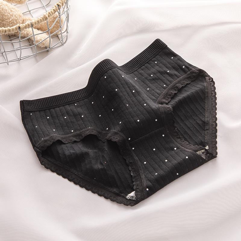 Söta Björnar Dam Midjehöga Ren Bomulls Trosor - Enfärgade i Svart och Vitt