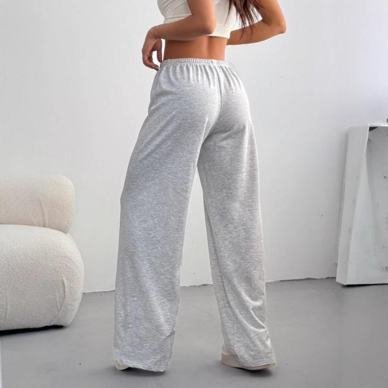 Women S Casual Wide Leg Loose Fit Solid Color Sports Sweatpants