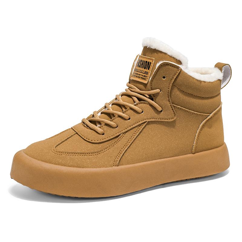2025 Winter neue Herren High-Top Baumwollschuhe im britischen Stil warm Mode Samt verdickt Herrenschuhe Trend Freizeitschuhe