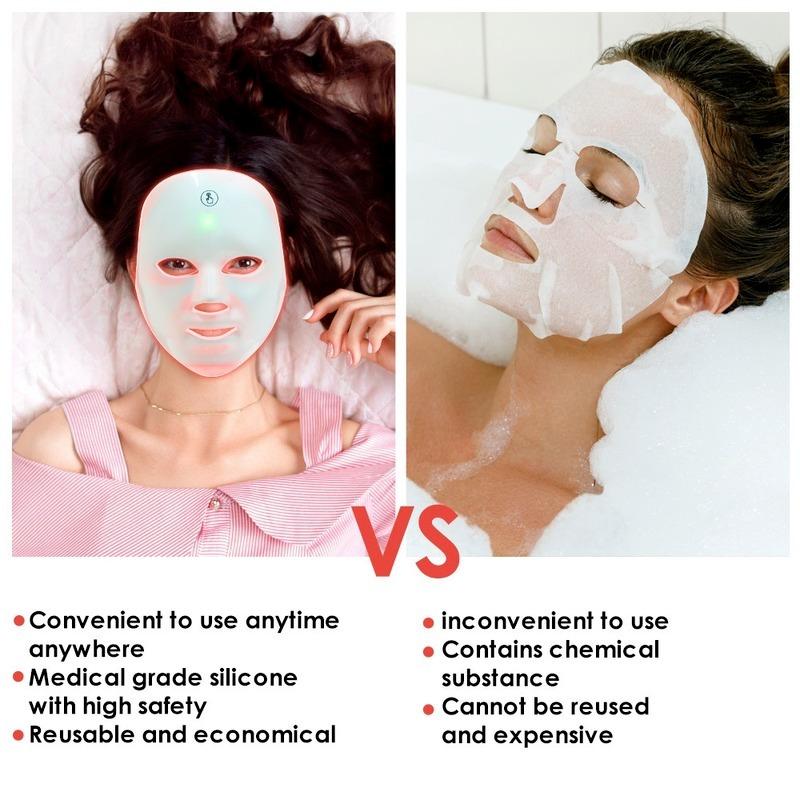 7-Color LED Facial Mask USB Rechargeable Portable Skin Care Beauty Device