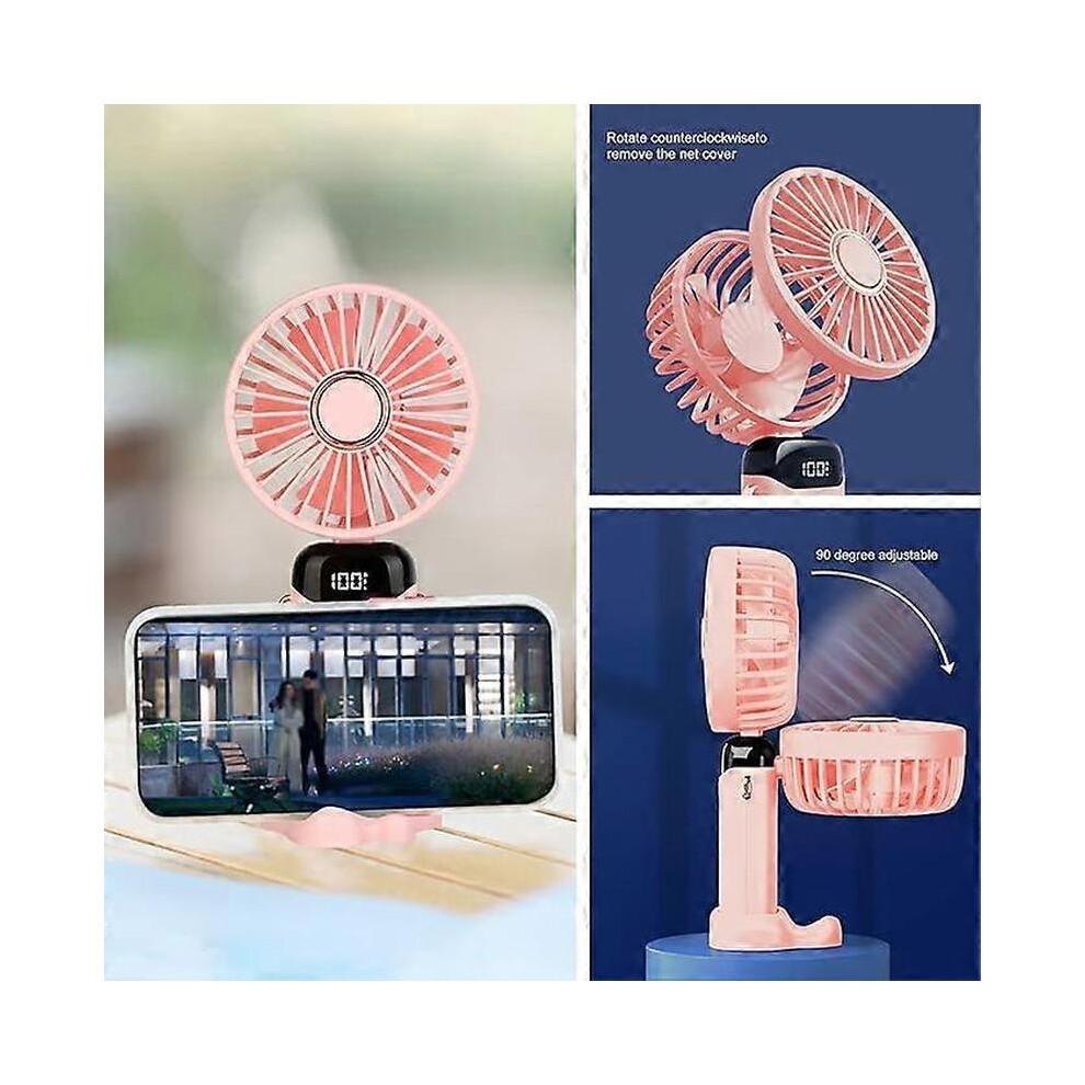Ventilateur portable USB manuel 5000 mAh 5 vitesses Pliable Mini ventilateur de bureau