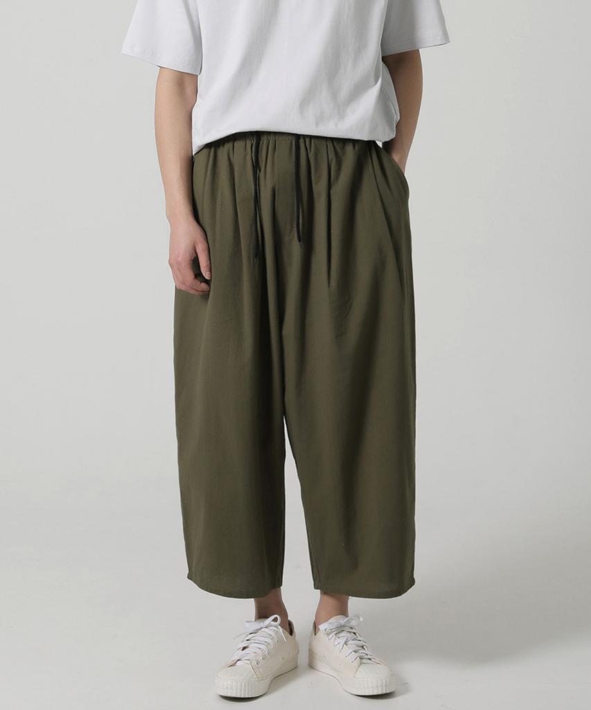 Jikeulib Adjustable Waistband Pintuck Balloon Wide Pants