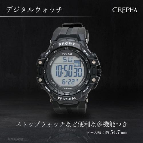 Klefa Digital Men's Waterproof Stopwatch Urethane Belt Black TE-D281-BK