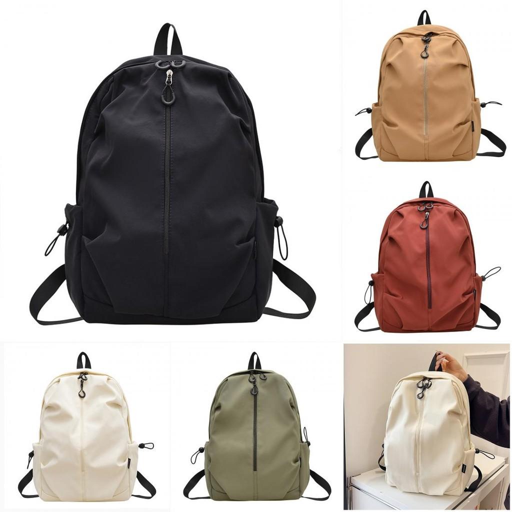 Large Minimalist Capacity Backpack With Solid Color Design For Daily Use