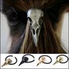 Punk Metaal Schedel Haarband Kraai Elastisch Haar Touw Versiering Paardenstaart Houder