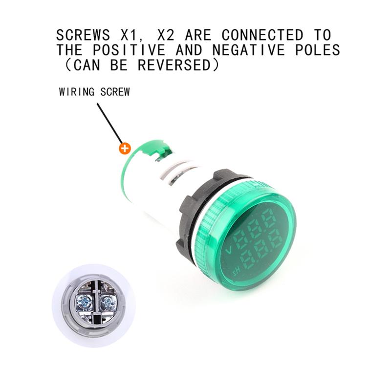 22mm AC 50-500V 0-99 Hz Round Square Digital Display Voltage Hertz meter Frequency Voltage Tester Meter Indicator Signal Light