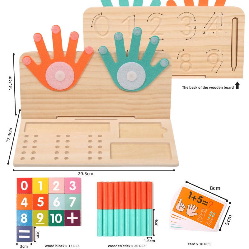 Kids Montessori Toys Wooden Finger Numbers Math Toy Children Counting Early Learning Educational Toys Toddlers Intelligence Game