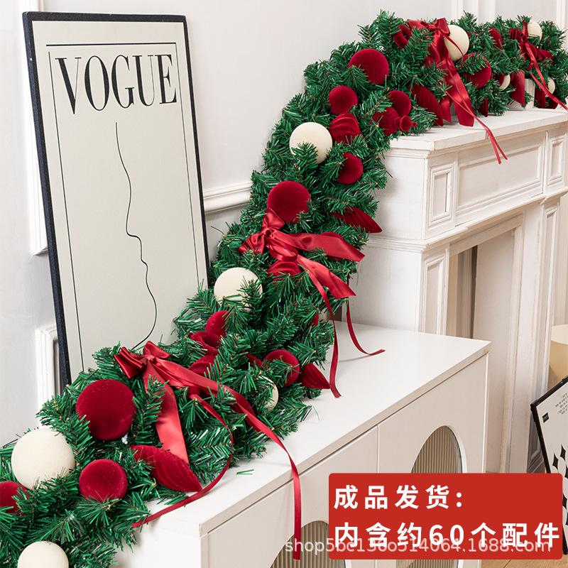 Luxury 270cm Dense Christmas Garland Wreath Door Hanging Decor For Home Hotel Window Storefront Entrance Cozy Festive Display