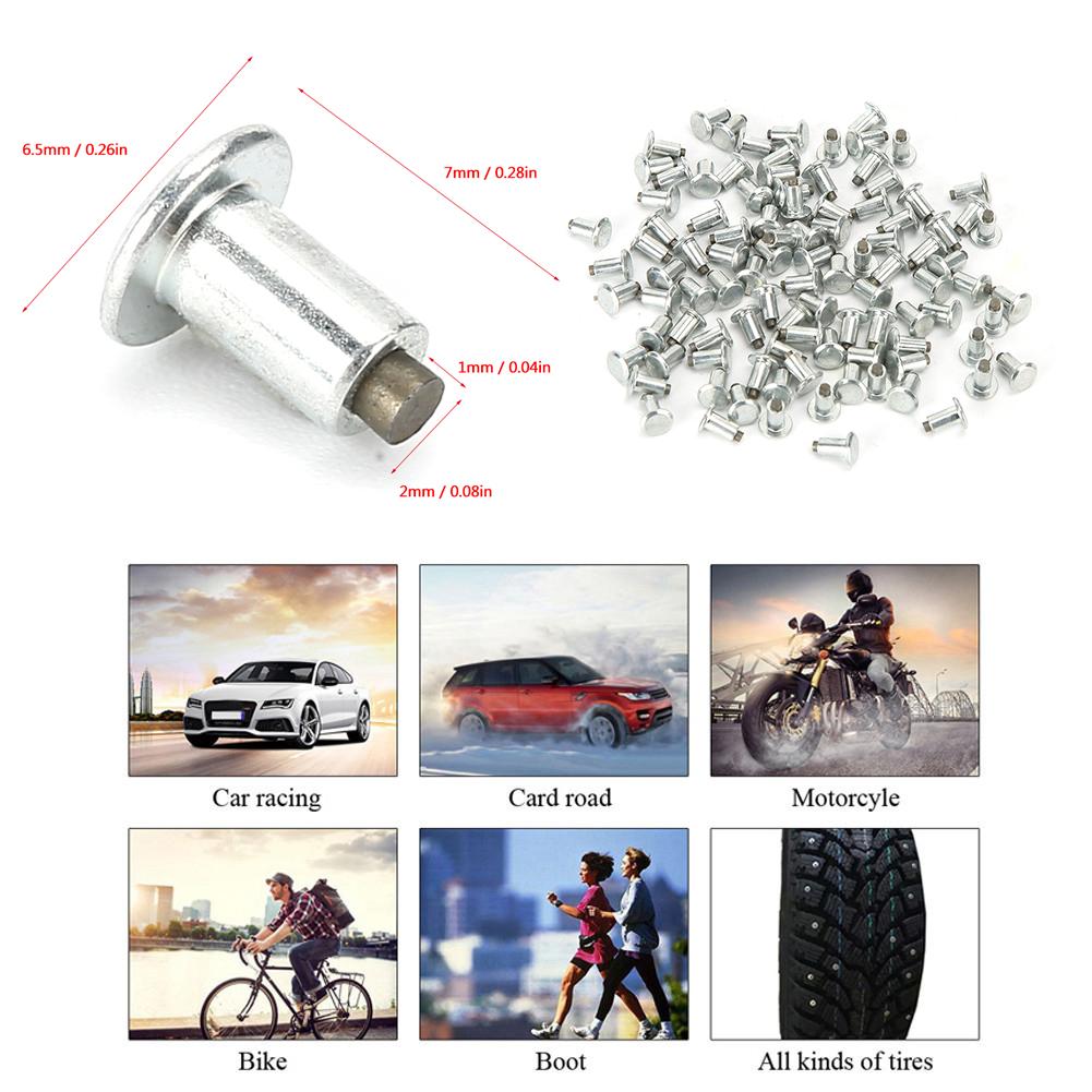 100ks 6,5mm 0,3in šrouby na kolové pneumatiky Protiskluzové hřebíky pro ATV ATV UTV(JX6.5 8 1 )