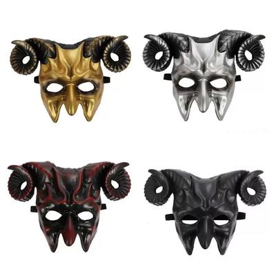 Halloween Party Kopfbedeckung Cosplay Horror 3D Maske Stierhörner Maske Requisiten Bühnenshow Zubehör Performance Make-up Party