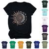 Women's Fashion Casual Summer 2022 Round Neck Short Sleeve Print Tops Blouse