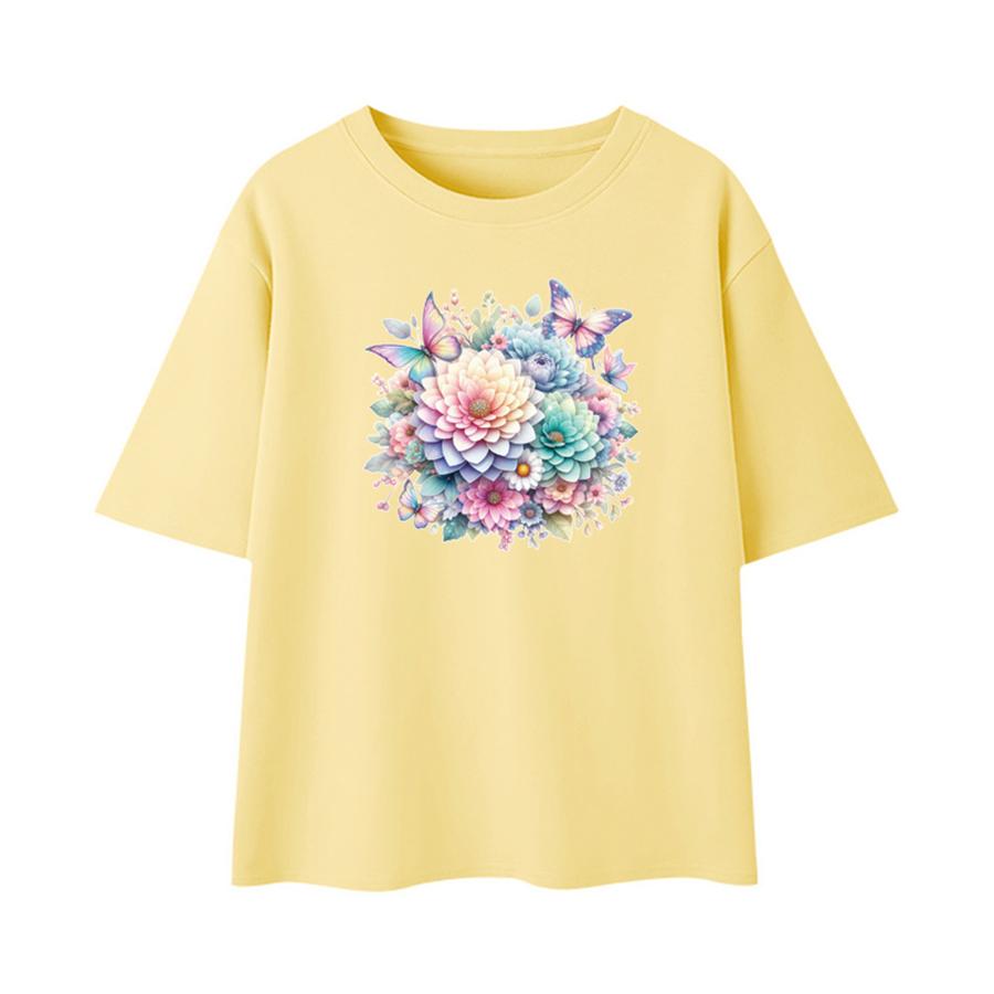 Beautiful Flowers Clothes Sticker For Girl Woman T-Shirt New Heat Transfer Garment Accessory Washable Diy Patch For Clothing