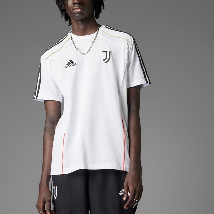 Adidas Juventus UBP Sports Leisure Comfortable Soft Striped Short Sleeve T-Shirt Men Tops White Black JF0455