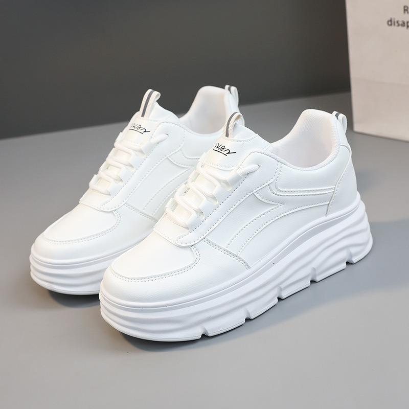 W new leather women's shoes summer little white shoes platform fashion casual shoes versatile women's shoes