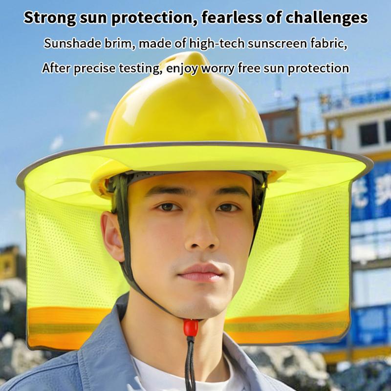 Cappello di sicurezza con protezione solare estiva, protezione per il collo, strisce riflettenti, berretto di sicurezza per lavoratori edili