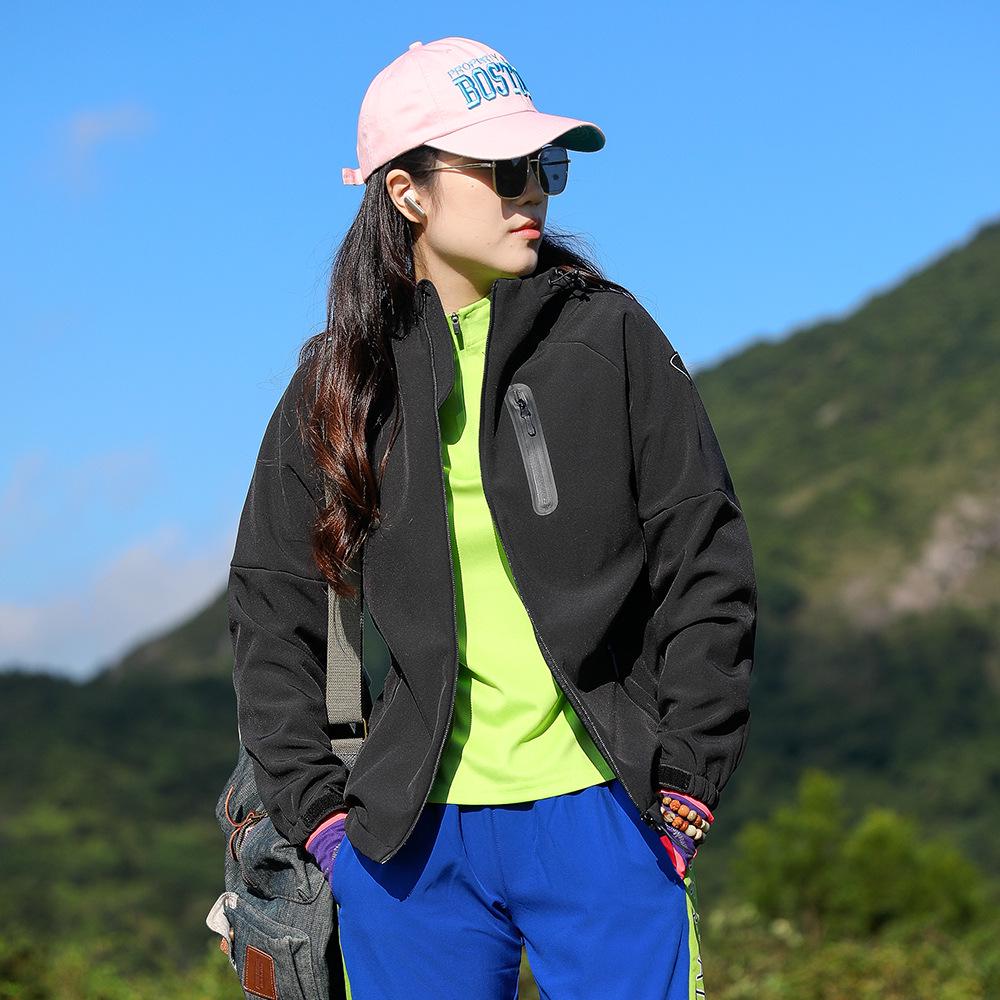 Women's Outdoor Windproof Fleece Softshell Jacket - Warm, Rainproof, Casual Hiking & Trekking Coat for Autumn