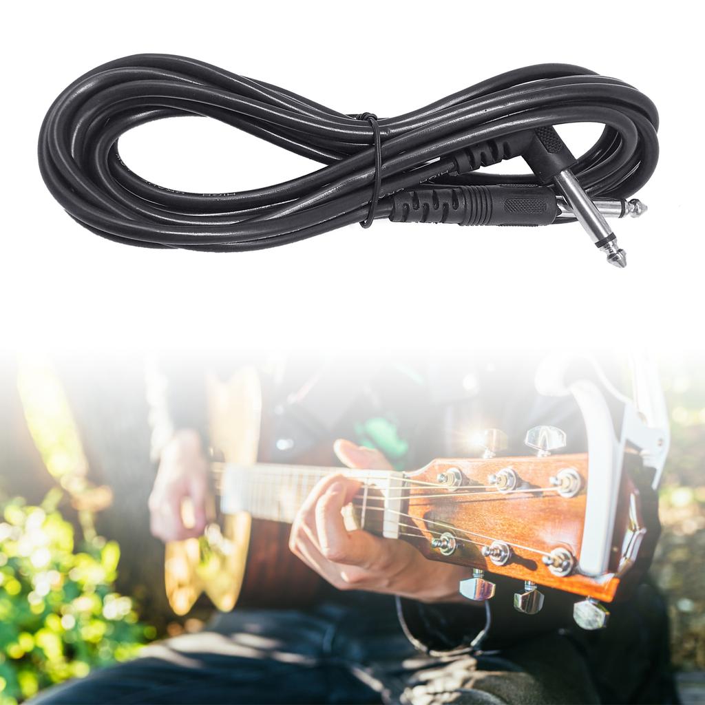 6.35mm 3 Meter 5 Meter Guitar Bass Noiseless Cable 1/4 Inch Mono Jack Plug Guitar Lead Amp Cable Straight To Right-Angle