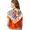 New 90Cm Twill Silk Scarf Shawl Luxury  Graffiti Horse Print Square Scarves Women Hijabs Bandana Silk Foulards Neckerchief