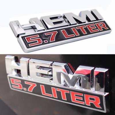 5,7 litres HEMI Logo Emblème Plaque signalétique Badge Autocollant pour Dodge Ram Jeep Argent