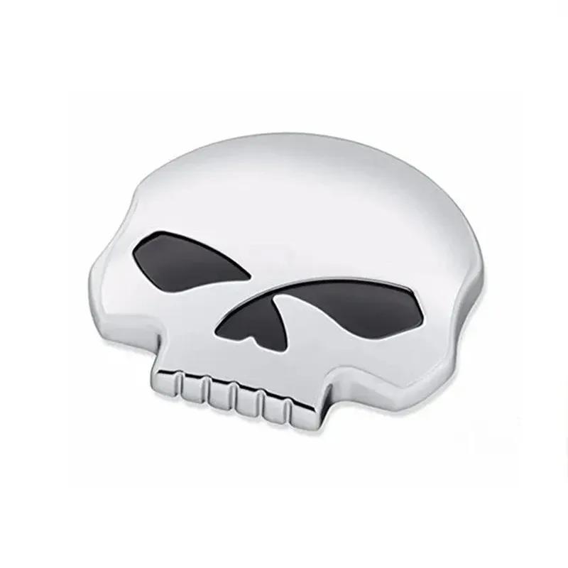 Fuel Tank Cap Skull Aluminum for Harley XL883 XL1200 Dyna Fat Boy Breakout, Motorcycle CNC Gas Cap Accessories