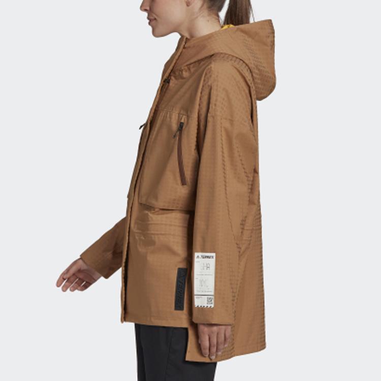 Adidas W Cap R.R. Jacket Outdoor Sports Hooded Work Jacket Women Jackets Bronze GF0047