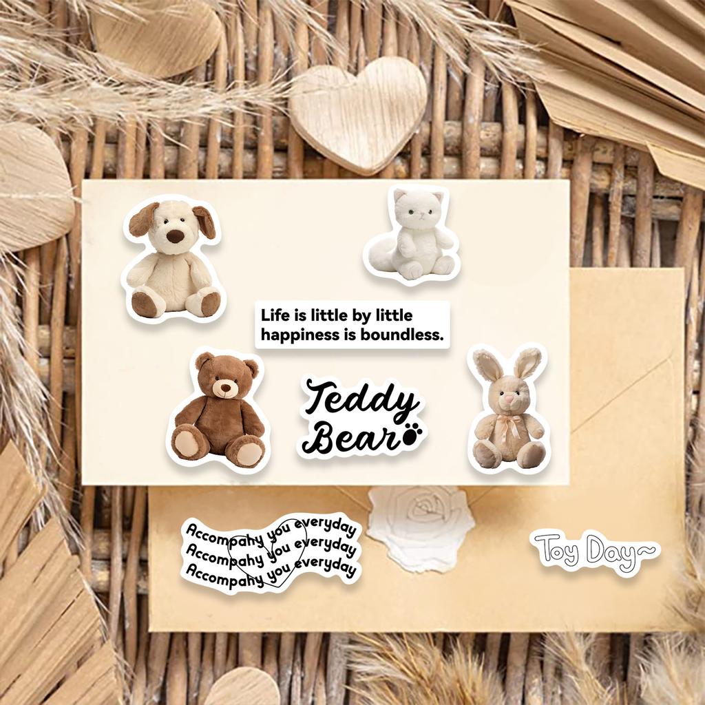 8 Cartoon Black and White Holiday Collage Hands-on DIY Handbook Mobile Phone Case Laptop Decoration Waterproof