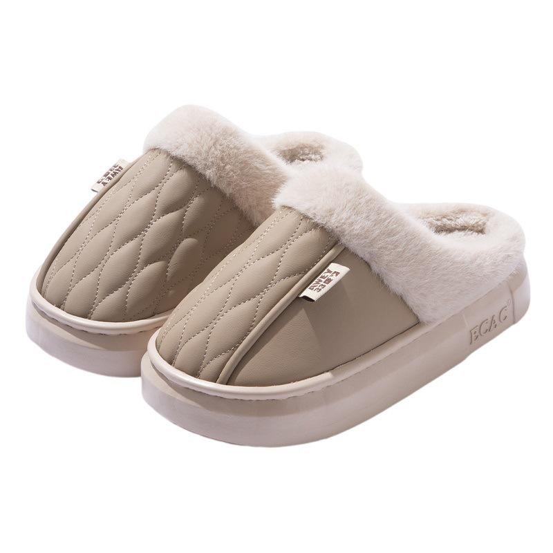 Men's Waterproof Cotton Slippers - Winter 2024, Indoor Anti-Slip, Thick Sole, Velvet Lining, Warm & Cozy. Perfect for Couples!