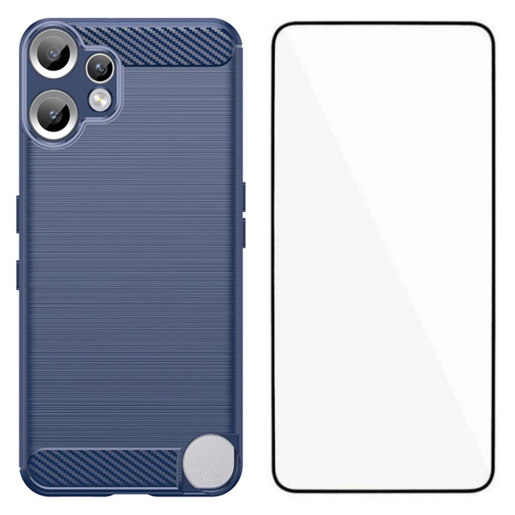 For Nothing CMF Phone 2 Pro Case with Tempered Glass WANLONFENG LS Series Brushed Texture TPU Phone Cover