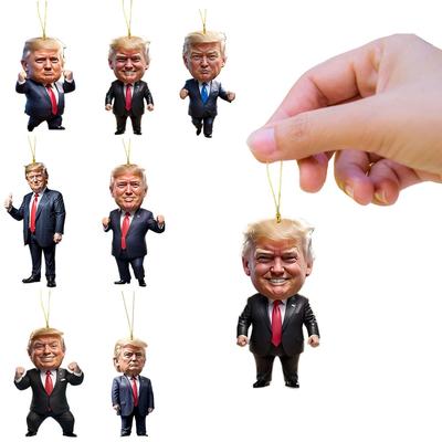 Donald Trump Christmas Ornament 2D Acrylic Christmas Trump Ornaments 2024 Christmas Tree Pendant Funny Donald Trump Pendant