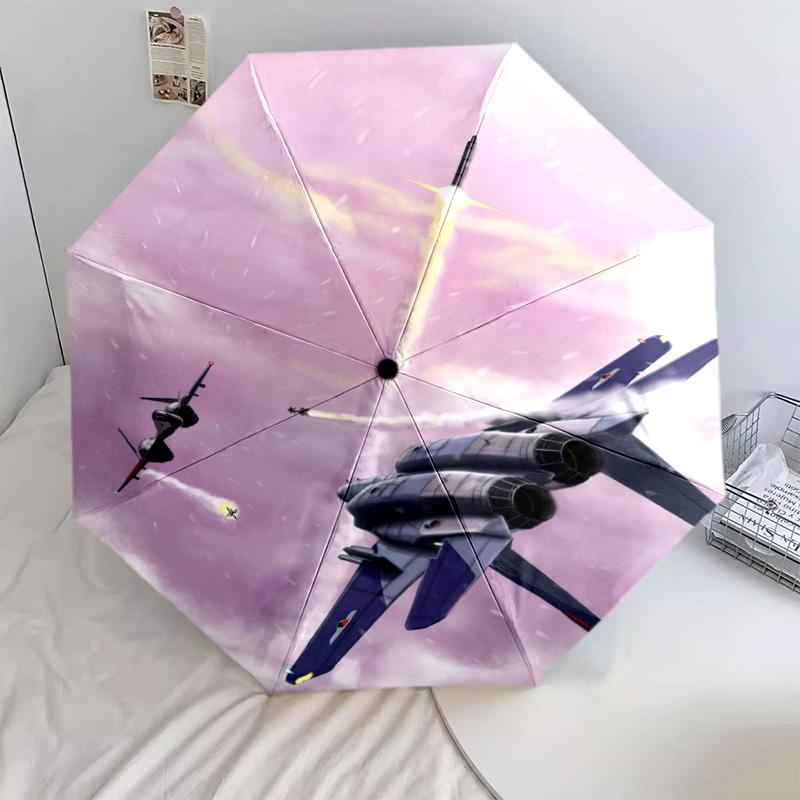 1 pz Ombrello a Tema Aereo Pieghevole Portatile Struttura con Ossa di Ferro Ombrello da Esterno per la Casa