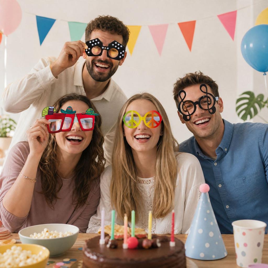 Funny Paper Sunglasses Photo Booth Props for Party Decorations, 10 Pack