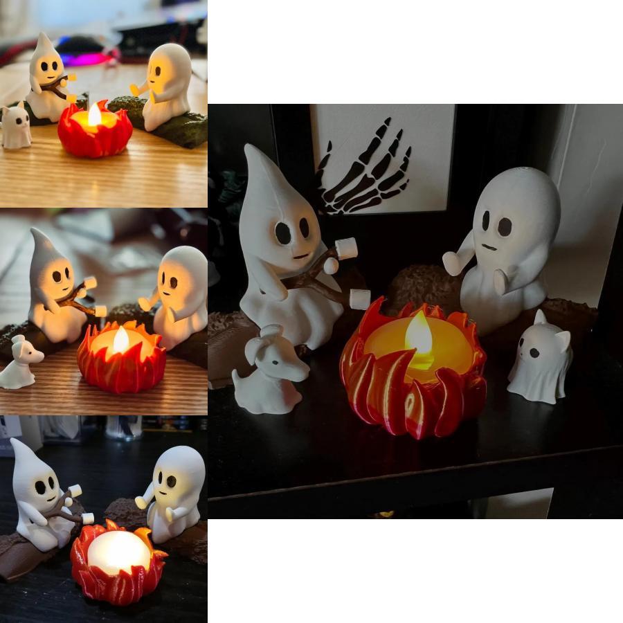 Ghost And Animal Resin Art Collectible Halloween Decoration For Home Or Party