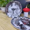 8 inch Alphonse Maria Mucha Oil Painting Decorative Wall Plate Home Bar office Wall Hanging Crafts Dish Decor Plate