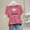 Korean Style Women's Cotton Short Sleeve T-Shirt - Versatile, Loose Fit, Slimming, Trendy for Summer 2025