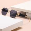 2025 High-End European & American Fashion UV-Protective Geometric Metal Sunglasses