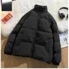 T Women Autumn Trendy Korean Winter Thicken Padded Jacket Women Stand Collar Solid Color Cotton Puffer Jacke Youth Casual Parkas