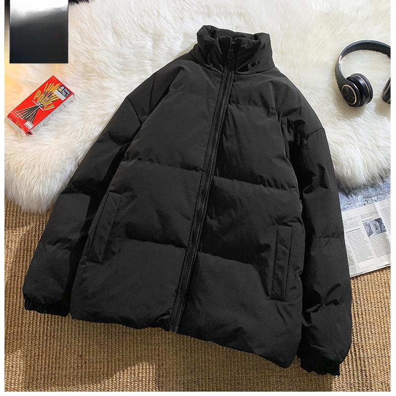 T Women Autumn Trendy Korean Winter Thicken Padded Jacket Women Stand Collar Solid Color Cotton Puffer Jacke Youth Casual Parkas