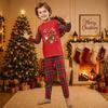 Christmas-print long-sleeve and long-pant matching family loungewear set