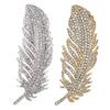 Brooch Feather Shape Rhinestone Decor Clothes Decoration Anti-Rust Anti-Oxidation Formal Occasion Lady Business Gift