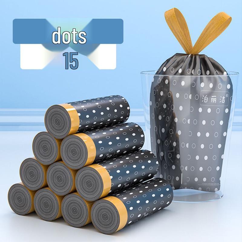 

Черный мусорный пакет для кухни с принтом на завязках - Утолщенный ручной дизайн