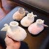 Babyschuhe Winter Baby Mädchen Samt warm flauschige Schuhe Neugeborenen Schuhe und Socken Männer verlieren keine Überschuhe 0-1 Jahre alt