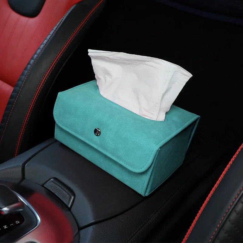 Upscale Car Tissue Box Towel Sets Car Center Console Tissue Box Holder Auto Interior Storage Decoration Car Accessories